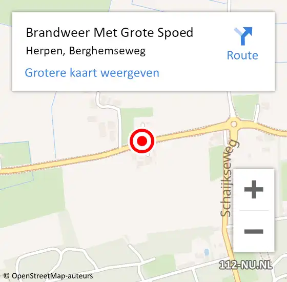 Locatie op kaart van de 112 melding: Brandweer Met Grote Spoed Naar Herpen, Berghemseweg op 8 april 2019 15:58