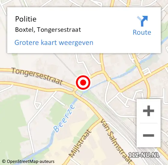 Locatie op kaart van de 112 melding: Politie Boxtel, Tongersestraat op 8 april 2019 16:49