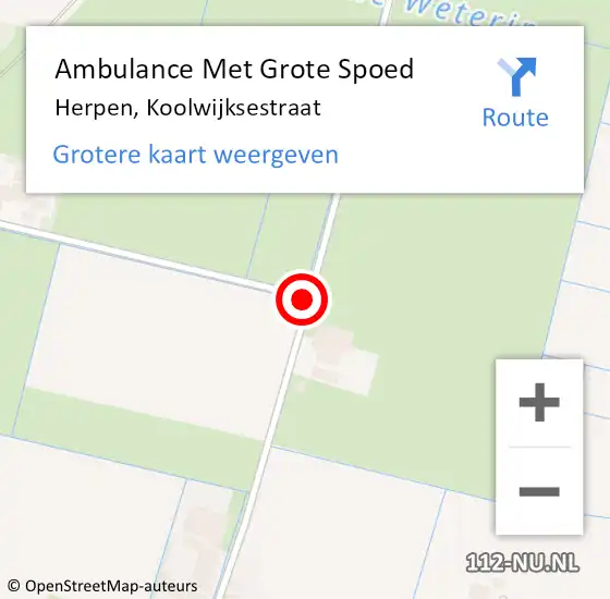 Locatie op kaart van de 112 melding: Ambulance Met Grote Spoed Naar Herpen, Koolwijksestraat op 8 april 2019 16:54