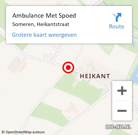 Locatie op kaart van de 112 melding: Ambulance Met Spoed Naar Someren, Heikantstraat op 8 april 2019 17:05