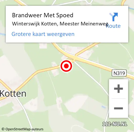 Locatie op kaart van de 112 melding: Brandweer Met Spoed Naar Winterswijk Kotten, Meester Meinenweg op 28 maart 2014 17:45