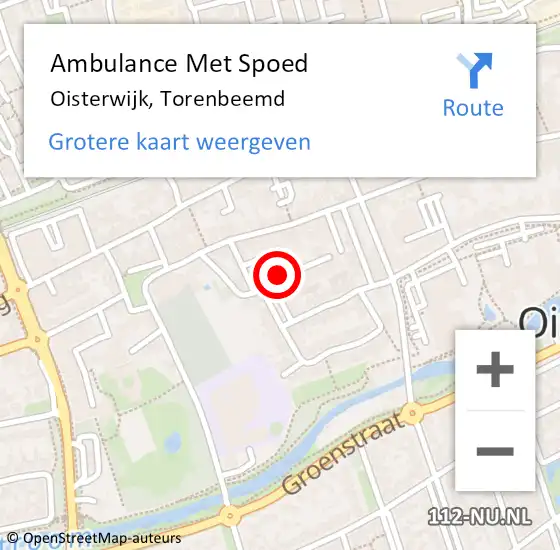 Locatie op kaart van de 112 melding: Ambulance Met Spoed Naar Oisterwijk, Torenbeemd op 8 april 2019 22:03