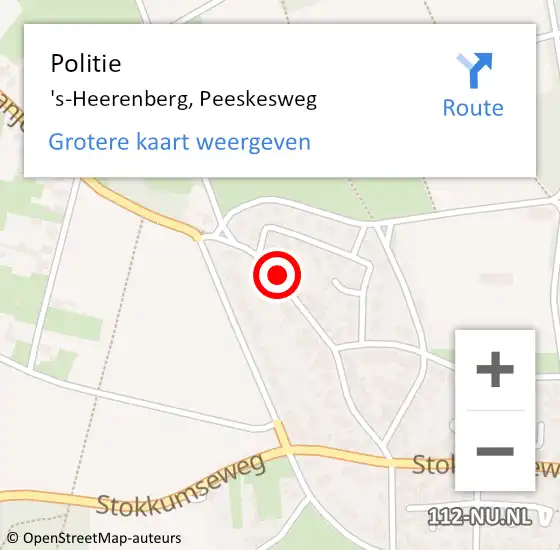 Locatie op kaart van de 112 melding: Politie 's-Heerenberg, Peeskesweg op 8 april 2019 23:02