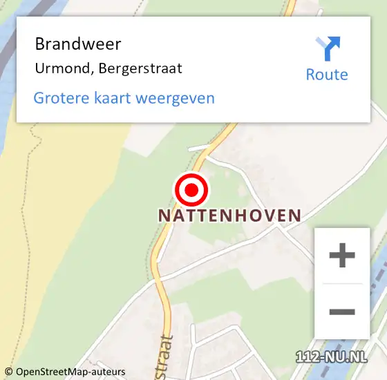 Locatie op kaart van de 112 melding: Brandweer Urmond, Bergerstraat op 28 maart 2014 18:06