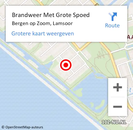 Locatie op kaart van de 112 melding: Brandweer Met Grote Spoed Naar Bergen op Zoom, Lamsoor op 9 april 2019 01:03