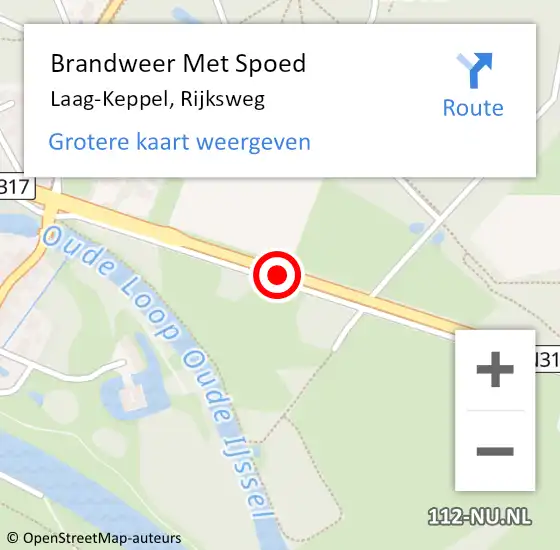 Locatie op kaart van de 112 melding: Brandweer Met Spoed Naar Laag-Keppel, Rijksweg op 28 maart 2014 18:30