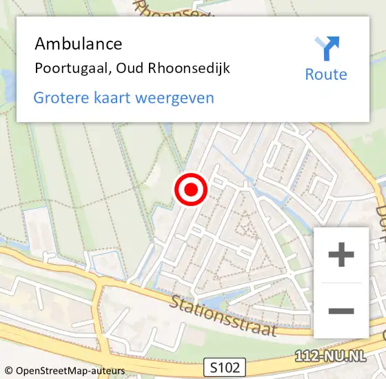 Locatie op kaart van de 112 melding: Ambulance Poortugaal, Oud Rhoonsedijk op 9 april 2019 11:08