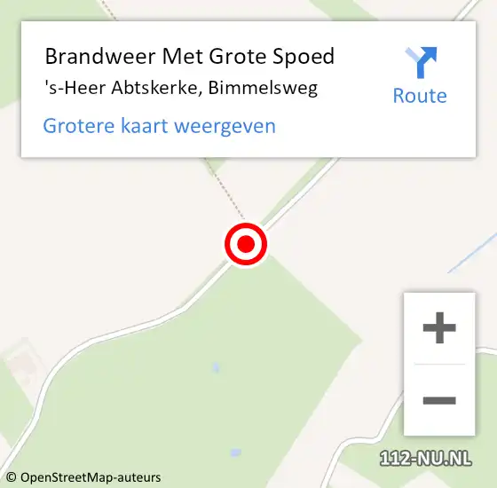 Locatie op kaart van de 112 melding: Brandweer Met Grote Spoed Naar 's-Heer Abtskerke, Bimmelsweg op 9 april 2019 11:47