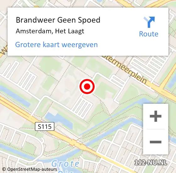 Locatie op kaart van de 112 melding: Brandweer Geen Spoed Naar Amsterdam, Het Laagt op 9 april 2019 12:35