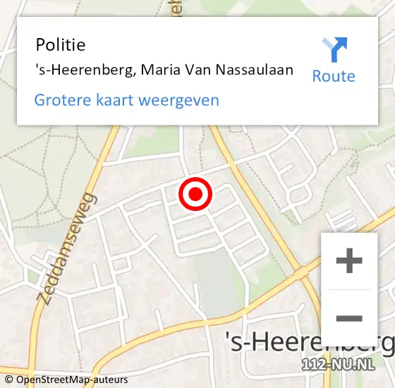 Locatie op kaart van de 112 melding: Politie 's-Heerenberg, Maria Van Nassaulaan op 9 april 2019 13:03