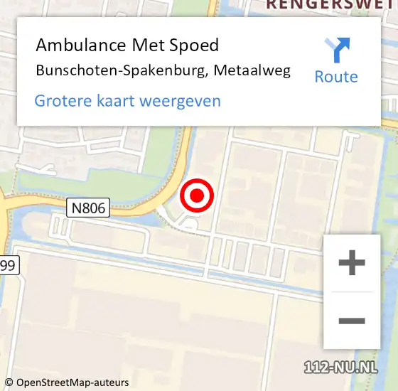 Locatie op kaart van de 112 melding: Ambulance Met Spoed Naar Bunschoten-Spakenburg, Metaalweg op 28 maart 2014 18:58