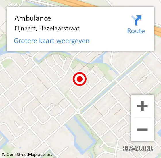 Locatie op kaart van de 112 melding: Ambulance Fijnaart, Hazelaarstraat op 9 april 2019 14:04