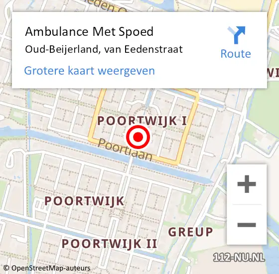 Locatie op kaart van de 112 melding: Ambulance Met Spoed Naar Oud-Beijerland, van Eedenstraat op 9 april 2019 14:53