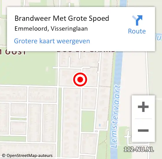 Locatie op kaart van de 112 melding: Brandweer Met Grote Spoed Naar Emmeloord, Visseringlaan op 9 april 2019 15:45