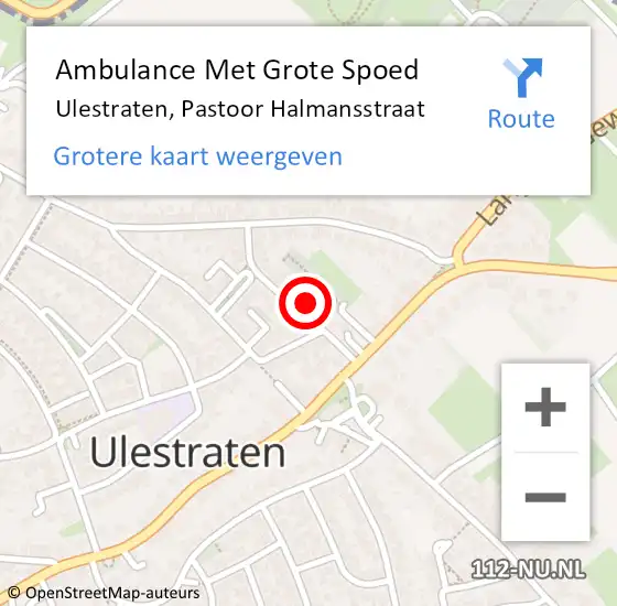 Locatie op kaart van de 112 melding: Ambulance Met Grote Spoed Naar Ulestraten, Pastoor Halmansstraat op 28 maart 2014 19:08