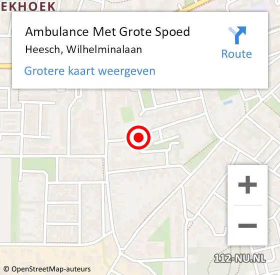 Locatie op kaart van de 112 melding: Ambulance Met Grote Spoed Naar Heesch, Wilhelminalaan op 9 april 2019 16:17