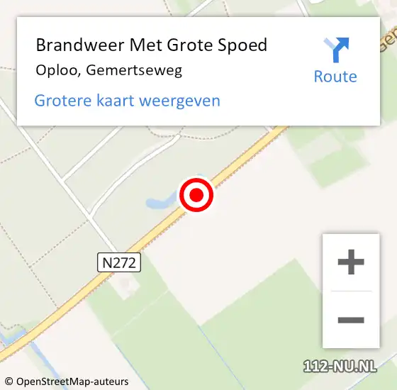 Locatie op kaart van de 112 melding: Brandweer Met Grote Spoed Naar Oploo, Gemertseweg op 9 april 2019 16:27