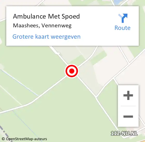 Locatie op kaart van de 112 melding: Ambulance Met Spoed Naar Maashees, Vennenweg op 9 april 2019 16:42