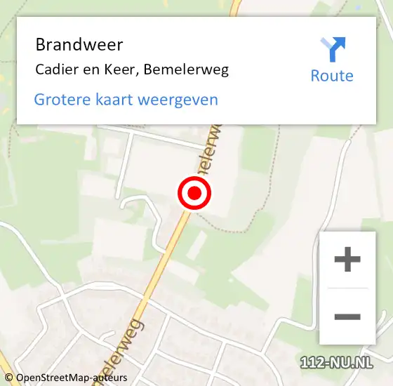 Locatie op kaart van de 112 melding: Brandweer Cadier en Keer, Bemelerweg op 28 maart 2014 19:18
