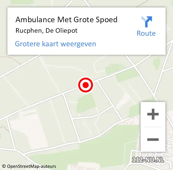 Locatie op kaart van de 112 melding: Ambulance Met Grote Spoed Naar Rucphen, De Oliepot op 9 april 2019 17:20