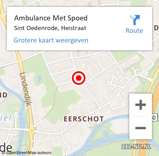 Locatie op kaart van de 112 melding: Ambulance Met Spoed Naar Sint Oedenrode, Heistraat op 9 april 2019 18:29