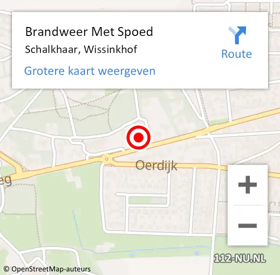 Locatie op kaart van de 112 melding: Brandweer Met Spoed Naar Schalkhaar, Wissinkhof op 9 april 2019 19:08