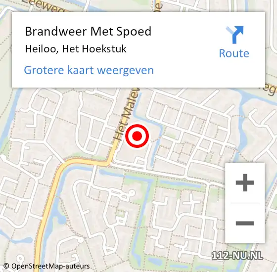 Locatie op kaart van de 112 melding: Brandweer Met Spoed Naar Heiloo, Het Hoekstuk op 9 april 2019 19:19