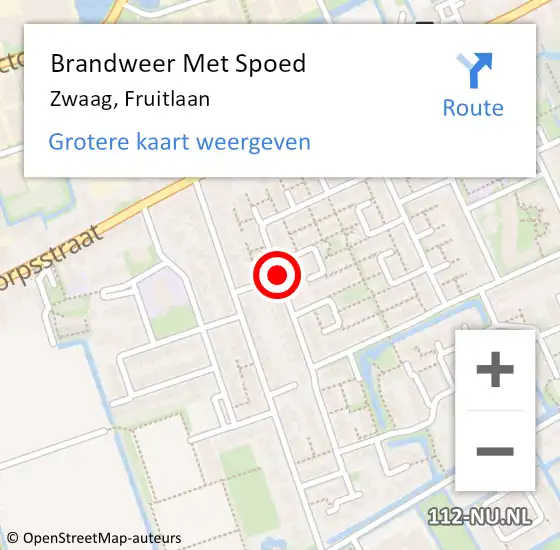 Locatie op kaart van de 112 melding: Brandweer Met Spoed Naar Zwaag, Fruitlaan op 9 april 2019 20:29