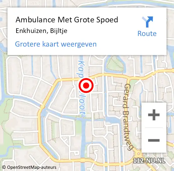 Locatie op kaart van de 112 melding: Ambulance Met Grote Spoed Naar Enkhuizen, Bijltje op 9 april 2019 20:35