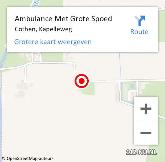 Locatie op kaart van de 112 melding: Ambulance Met Grote Spoed Naar Cothen, Kapelleweg op 9 april 2019 20:37