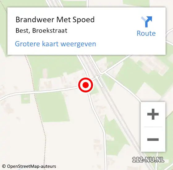 Locatie op kaart van de 112 melding: Brandweer Met Spoed Naar Best, Broekstraat op 9 april 2019 21:11