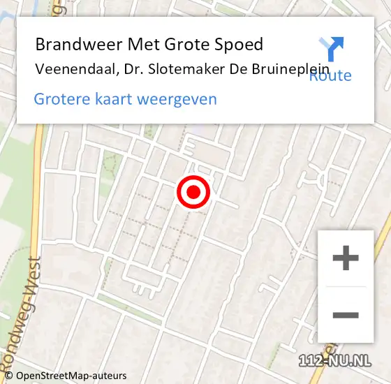 Locatie op kaart van de 112 melding: Brandweer Met Grote Spoed Naar Veenendaal, Dr. Slotemaker De Bruineplein op 10 april 2019 02:50