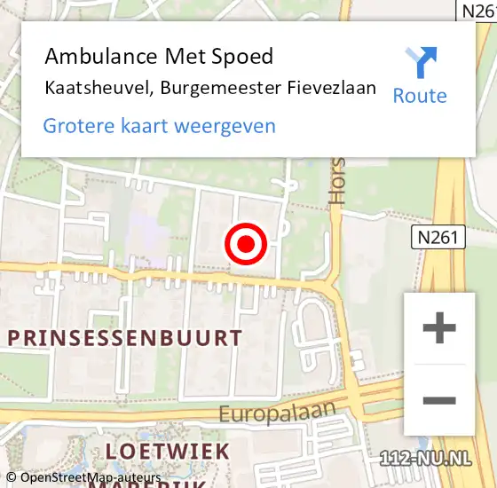 Locatie op kaart van de 112 melding: Ambulance Met Spoed Naar Kaatsheuvel, Burgemeester Fievezlaan op 10 april 2019 05:58