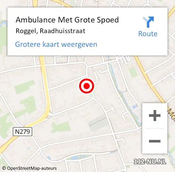 Locatie op kaart van de 112 melding: Ambulance Met Grote Spoed Naar Roggel, Raadhuisstraat op 28 maart 2014 20:23