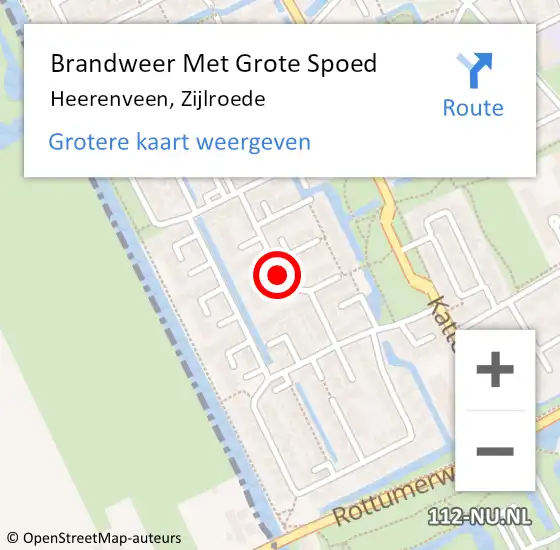 Locatie op kaart van de 112 melding: Brandweer Met Grote Spoed Naar Heerenveen, Zijlroede op 10 april 2019 09:46