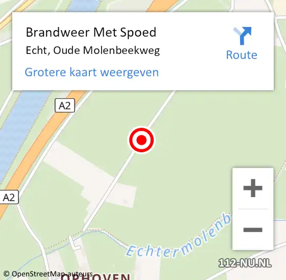 Locatie op kaart van de 112 melding: Brandweer Met Spoed Naar Echt, Oude Molenbeekweg op 10 april 2019 10:25