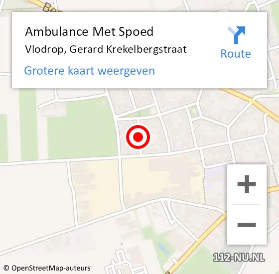 Locatie op kaart van de 112 melding: Ambulance Met Spoed Naar Vlodrop, Gerard Krekelbergstraat op 10 april 2019 13:19