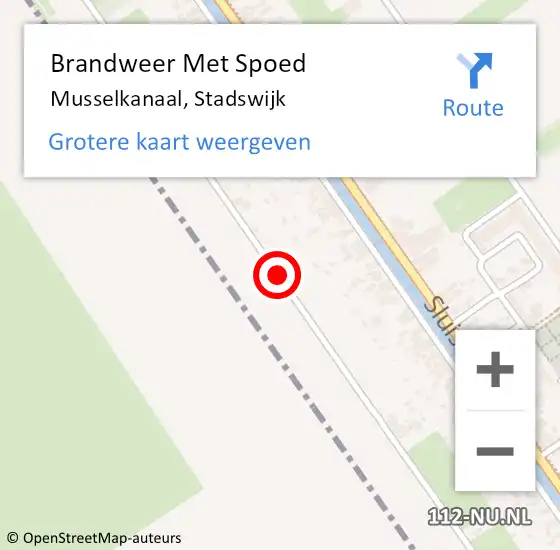 Locatie op kaart van de 112 melding: Brandweer Met Spoed Naar Musselkanaal, Stadswijk op 10 april 2019 14:22