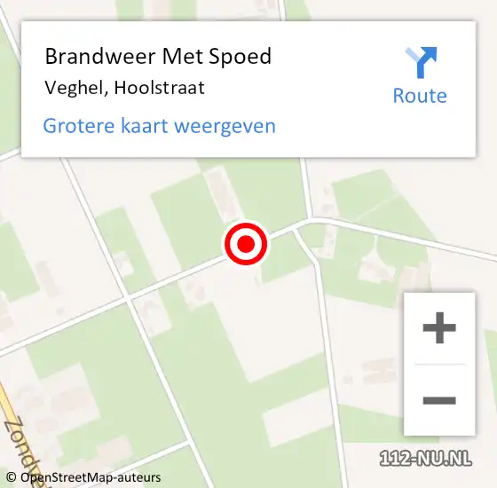 Locatie op kaart van de 112 melding: Brandweer Met Spoed Naar Veghel, Hoolstraat op 10 april 2019 15:53