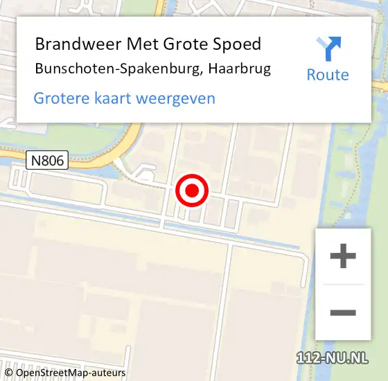 Locatie op kaart van de 112 melding: Brandweer Met Grote Spoed Naar Bunschoten-Spakenburg, Haarbrug op 10 april 2019 19:42