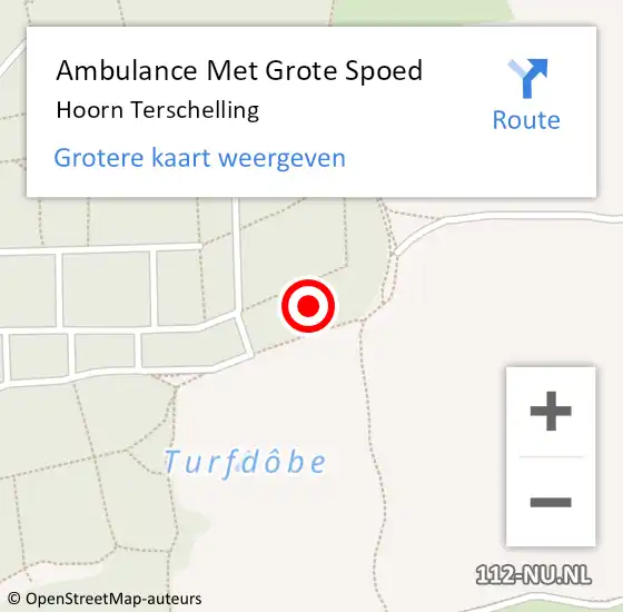 Locatie op kaart van de 112 melding: Ambulance Met Grote Spoed Naar Hoorn Terschelling op 28 maart 2014 22:14