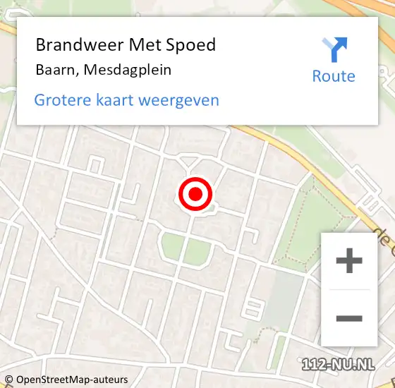 Locatie op kaart van de 112 melding: Brandweer Met Spoed Naar Baarn, Mesdagplein op 11 april 2019 01:43