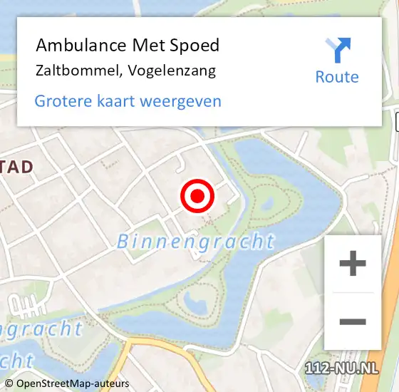 Locatie op kaart van de 112 melding: Ambulance Met Spoed Naar Zaltbommel, Vogelenzang op 11 april 2019 05:11