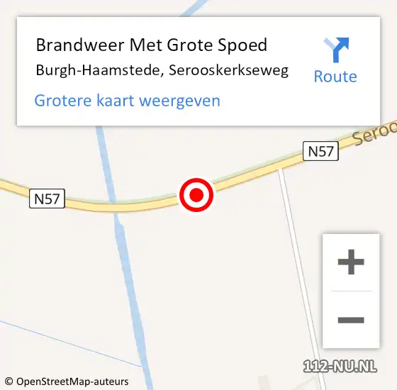 Locatie op kaart van de 112 melding: Brandweer Met Grote Spoed Naar Burgh-Haamstede, Serooskerkseweg op 11 april 2019 06:37
