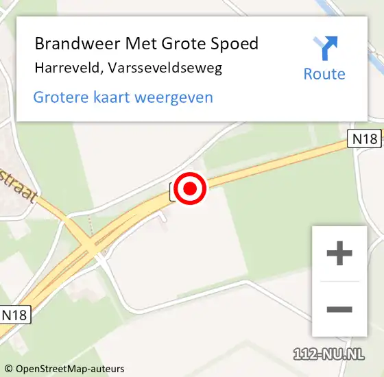 Locatie op kaart van de 112 melding: Brandweer Met Grote Spoed Naar Harreveld, Varsseveldseweg op 11 april 2019 08:15