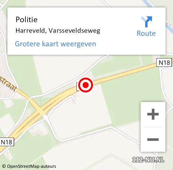 Locatie op kaart van de 112 melding: Politie Harreveld, Varsseveldseweg op 11 april 2019 08:23