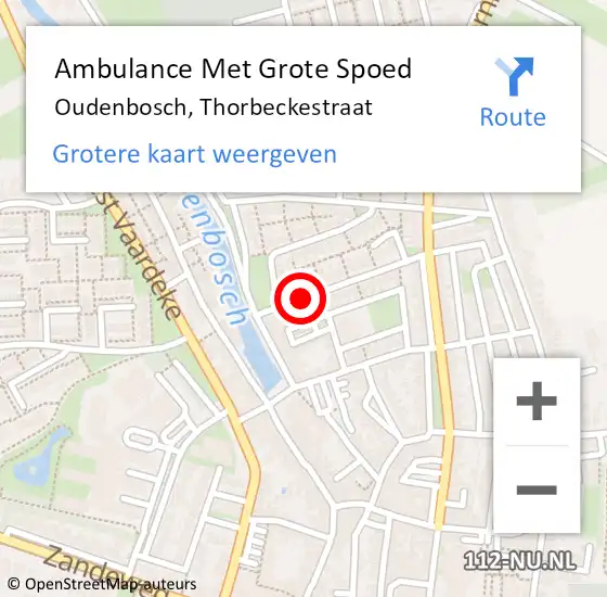 Locatie op kaart van de 112 melding: Ambulance Met Grote Spoed Naar Oudenbosch, Thorbeckestraat op 11 april 2019 10:00