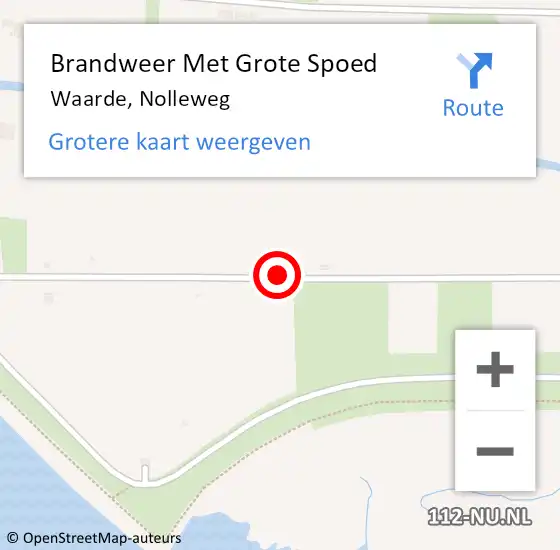 Locatie op kaart van de 112 melding: Brandweer Met Grote Spoed Naar Waarde, Nolleweg op 11 april 2019 15:35