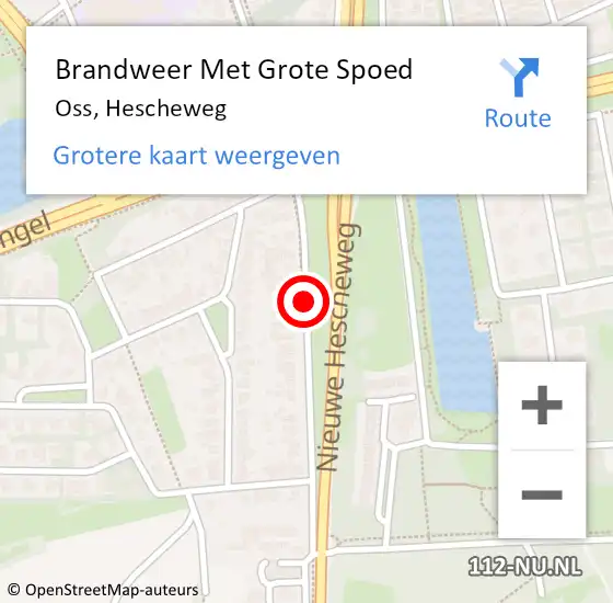 Locatie op kaart van de 112 melding: Brandweer Met Grote Spoed Naar Oss, Hescheweg op 11 april 2019 17:41