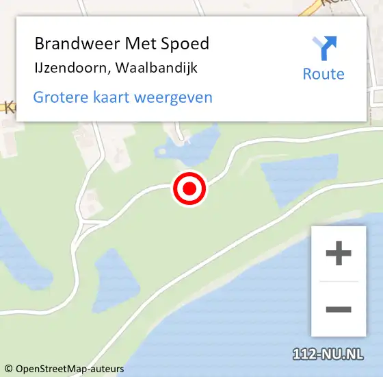 Locatie op kaart van de 112 melding: Brandweer Met Spoed Naar IJzendoorn, Waalbandijk op 11 april 2019 18:34